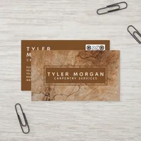 Modern Wood Handyman Carpentry  Business Card