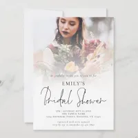 Modern Photo Overlay Script Bridal Shower Invitation