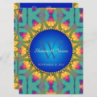 Bohemian Sunflower Monogram Large Invitation