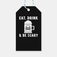 Eat Drink And Be Scary Halloween Beer Vintage Styl Gift Tags