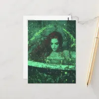 Beautiful Fantasy Woman with Red Hair in Tub  Postcard