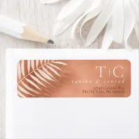 Lush Palm Leaf Wedding Terra Cotta ID956 Label