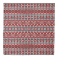 Southwest Mesas Turquoise & Red Queen Duvet Cover