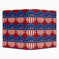 USA - American Flag and Stars Circle 3 Ring Binder