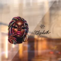 Urban Hip Hop Woman Hair and Nails Salon Window Cling