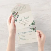 Custom Monogram Blush Floral Wedding Invite