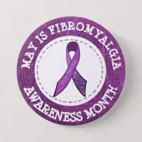 Purple  Fibromyalgia Awareness Month Ribbon Button