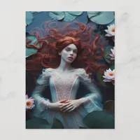 Ophelia in a Lily Pond Postcard