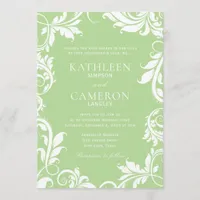 Majestic Leaves Invitation Template | Pale Green