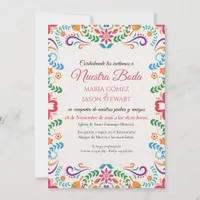 Elegant Colorful Floral Fiesta Spanish Wedding Invitation