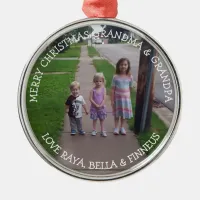 Love You Grandma and Grandpa Christmas Metal Ornament