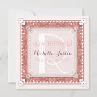 Rose Pink Deco Wedding Vow Renewal Invitation