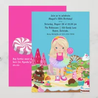 Candy Land Tutu Girl Birthday Party Invitation