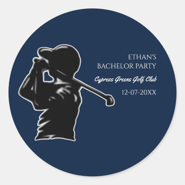 Golfer Bachelor Party Golfing trip Classic Stylish Classic Round Sticker