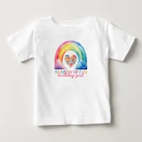 Rainbow of Fun Birthday Girl Baby T-Shirt