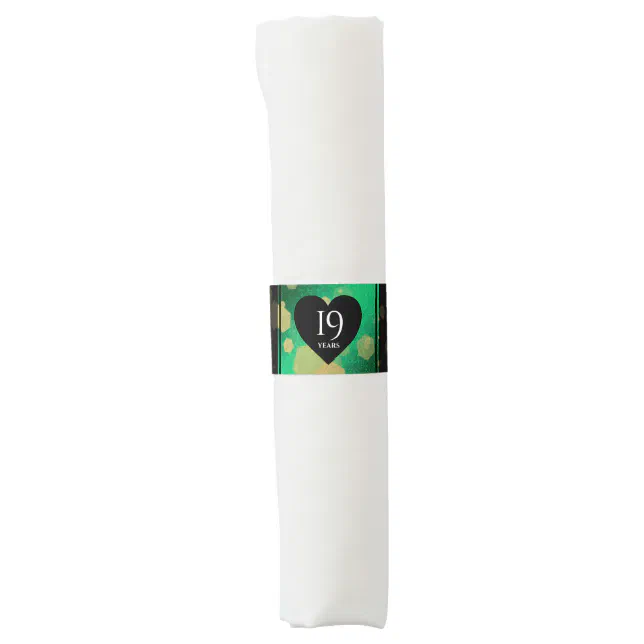 Elegant 19th Jade Wedding Anniversary Monogram Napkin Bands