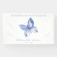 Forever in Our Hearts Butterfly Funeral Banner