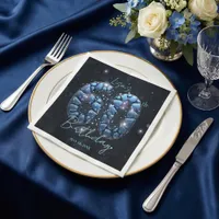 Elegant Blue Sapphire Sparkle Mosaic 60th Birthday Napkins