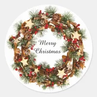 Christmas Wreath, Merry Christmas Sticker