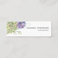 Watercolor Desert Cactus Succulents Mini Business Card