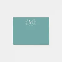 Rustic Bohemian Antlers Foliage | Monogram Post-it Notes