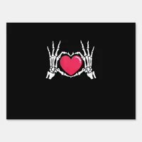 Skeleton Hand Heart Halloween Sign