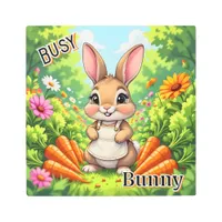 Busy Bunny | Cute Cartoon Kid's Nursery Art