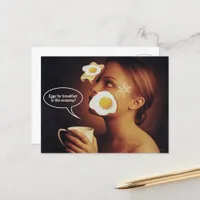 Eggs For Breakfast, In this economy Woman Coffee Postcard