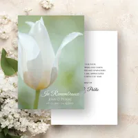 White Tulip Spring Funeral Memorial Sympathy Thank You Card