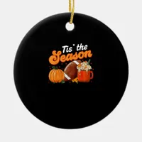 Tis Season Pumpkin Spice Latte Halloween Fall Foot Ceramic Ornament