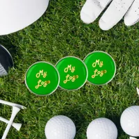 Business logo green golf ball marker