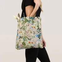 Beautiful Floral Textile Blue & White Flowers Bag