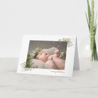 Elegant Foliage Berries Merry Christmas Frame Card