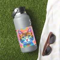 Whimsical Mystical Colorful Cat Sticker