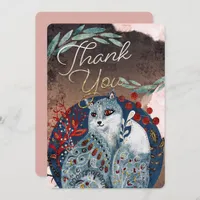 Boho Vintage Cat Thank You