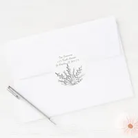Snowflake Return Address Classic Round Sticker
