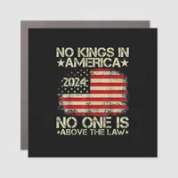 No Kings In America Minimal Clean Car Magnet