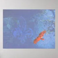 Soar Blue Grunge Poster