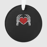 Skeleton Heart Hands Sign Valentine's Day Cute Hea Ornament