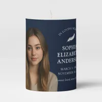 Condolence in Loving Memory Memorial Photo Tribute Pillar Candle