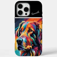 Golden Retriever Colorful Dog Portrait iPhone 16 Pro Max Case