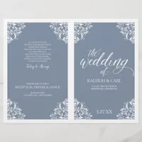 Elegant Wedding Programs -Nadine (Dusty Blue)