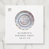 Vintage Chic Button Favor Tags