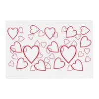 Placemat -  Heart Outlines in Red and White