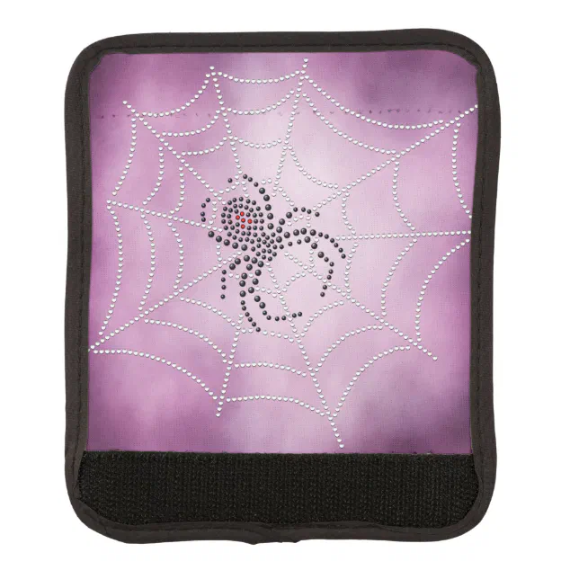 Dot Art Black Widow Spider in Web Luggage Handle Wrap