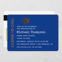 Blue and Orange Graduation Party VIP Pass Invitation