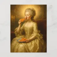 Marie Eating Pizza Digital Art Postcard