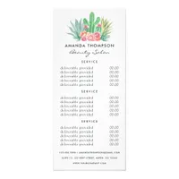 Succulent Plant Beauty Salon Services Rack Card