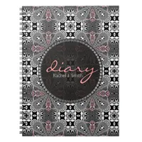 Medivalish Gothic Girl Tartan Flora Diary Notebook