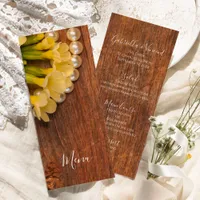 Yellow Flowers and Barn Wood Country Wedding Menu